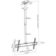 MANHATTAN Nosač za TV stropni 37-70", do 50 kg